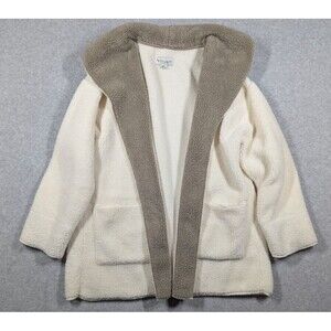 Koolabura Ugg Women Jacket Medium Sherpa Fleece Shawl Collar Open Front Warm